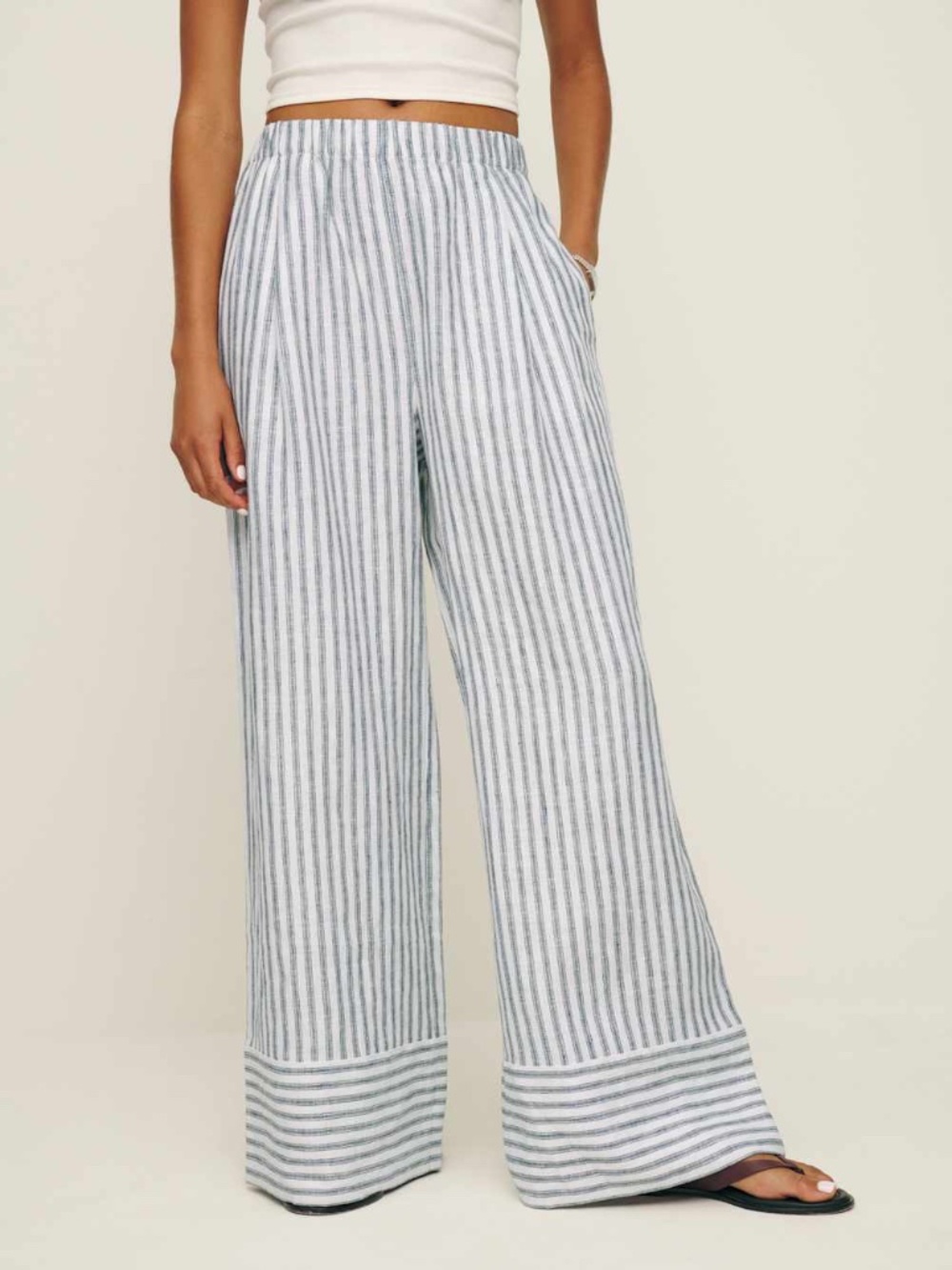 Reformation Fernando Linen Wide Leg Short Pant